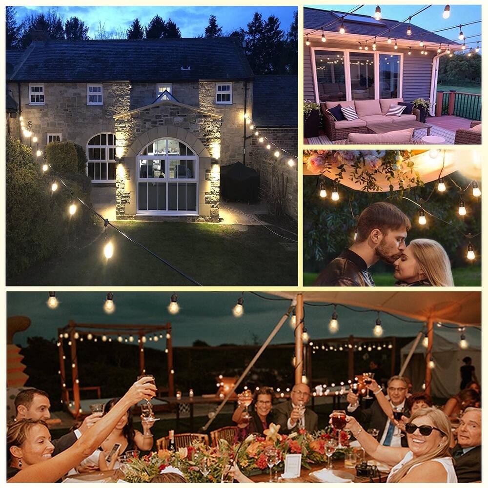 14 Meter LED Trädgårdsbelysning Festoon S14 – Vattentät Edison Ljusslinga – 15 Varmvita LED-lampor – IP65 – E27 – Utomhusfestbelysning