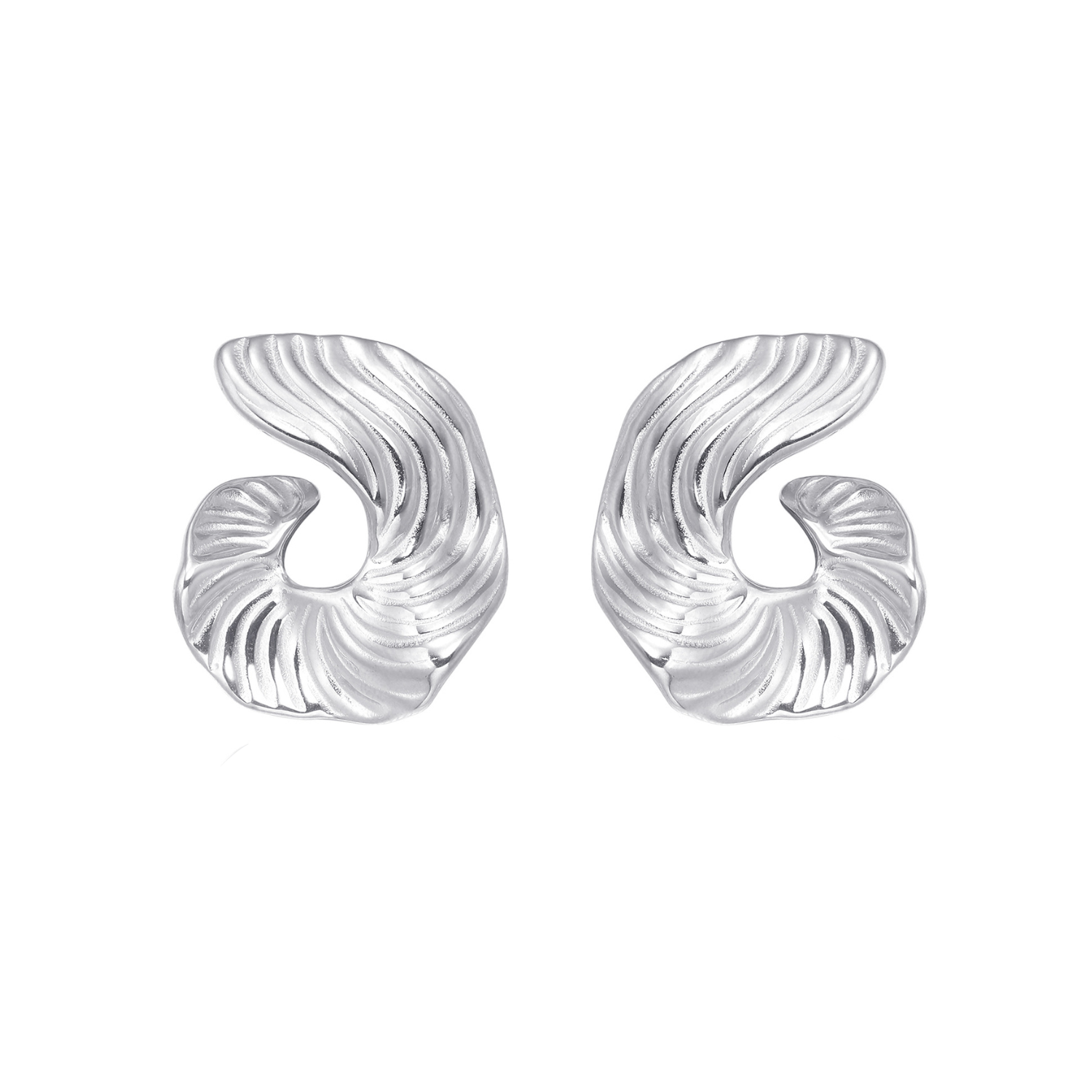 Örhängen Flowing Swirl Hoops - Elegant Movement and Modern Chic