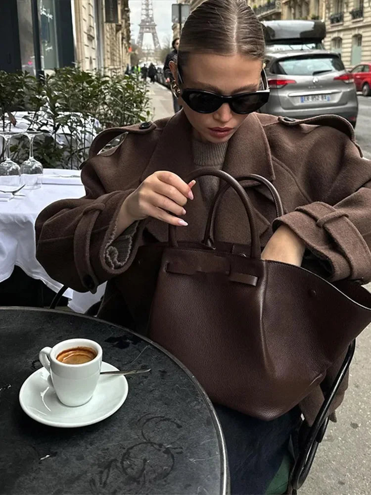Kaffeullkappa för kvinnor - Casual och bekväm