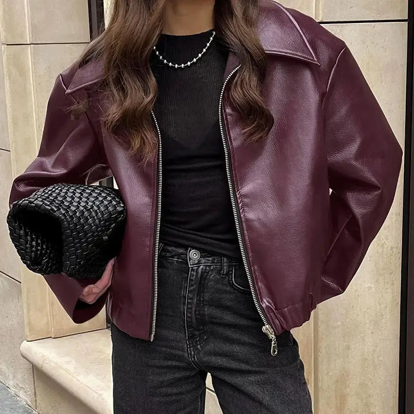 Vintage Street Leather Jacka ��� Autumn Chic