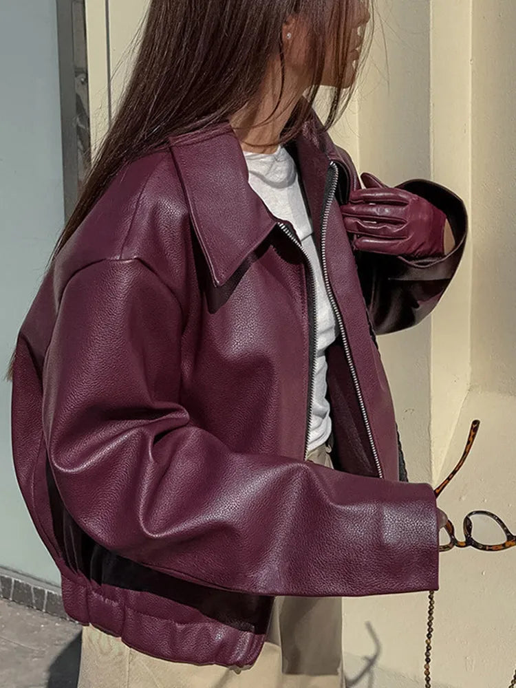 Vintage Street Leather Jacka ��� Autumn Chic