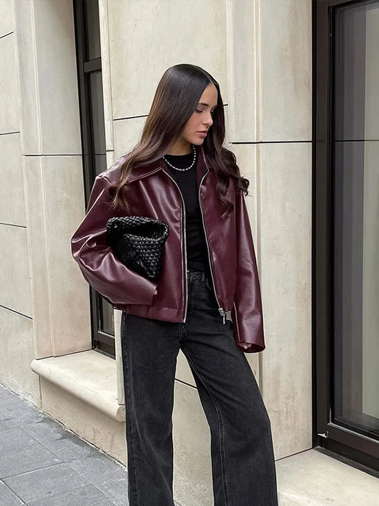 Vintage Street Leather Jacka ��� Autumn Chic