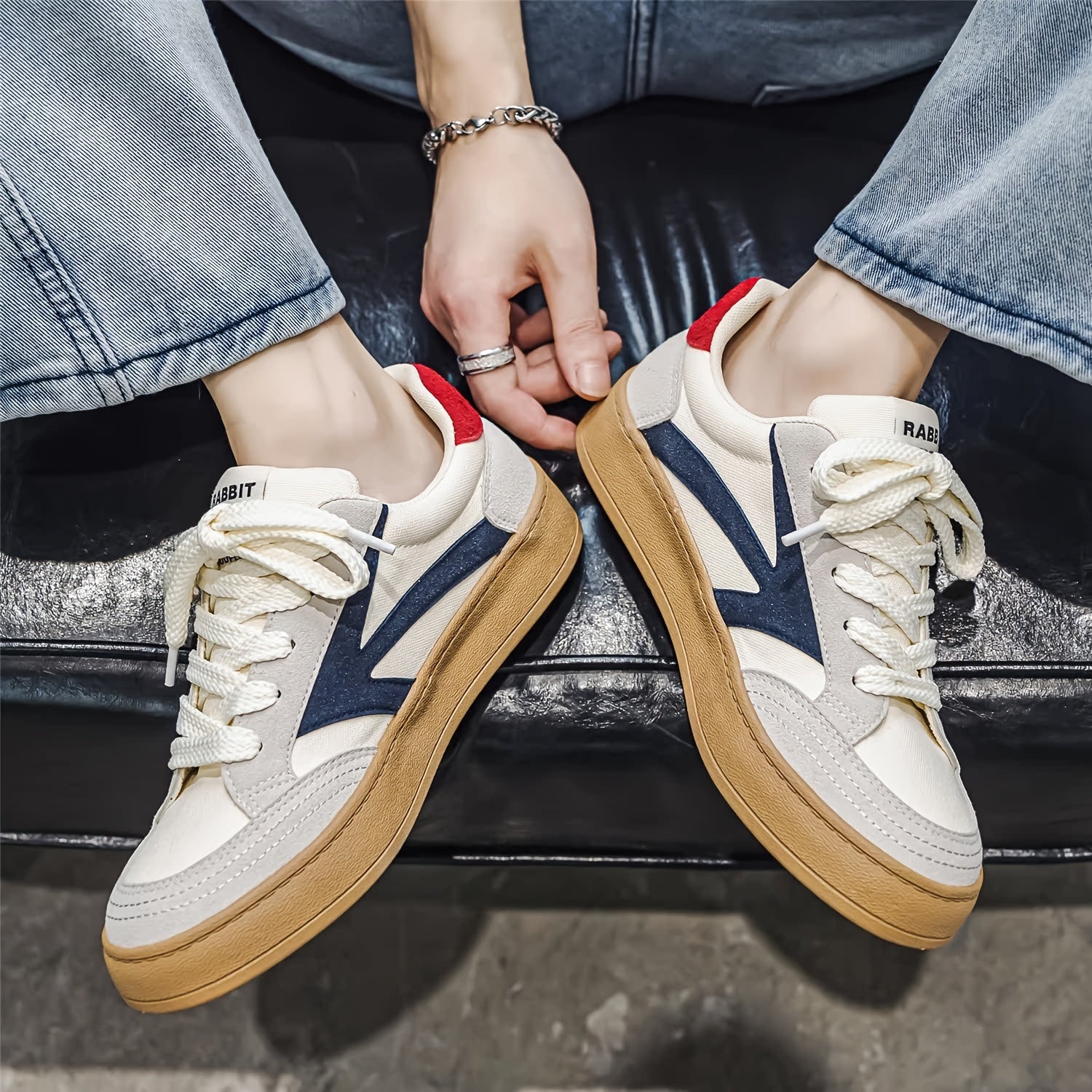Casual Sportiga herrsneakers 294 | Low Sneaker - Gummisula för dagligt bruk - Essential