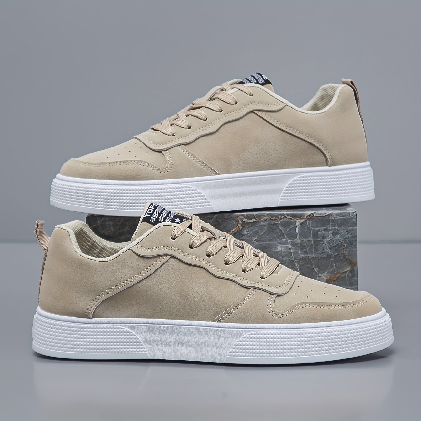 Low Top Mocka Streetwear Sneakers 134 | Casual Low Top Sneakers - Halkfri snörning för utomhusaktiviteter - Viktigt