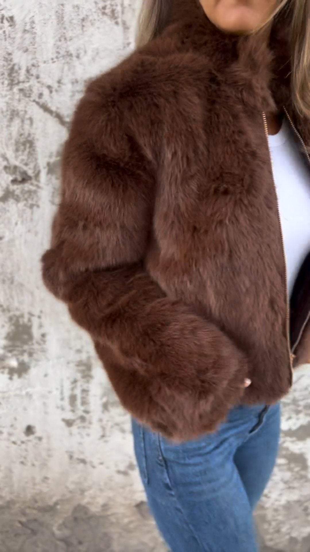 Mjuk vinterkappa för kvinnor | Beige - varm och bekväm