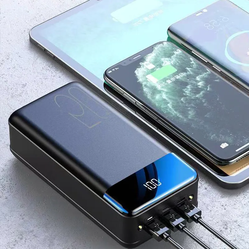 100 000 mAh Power Bank med ultrahög kapacitet – supersnabb laddning för telefoner, surfplattor och bärbara datorer